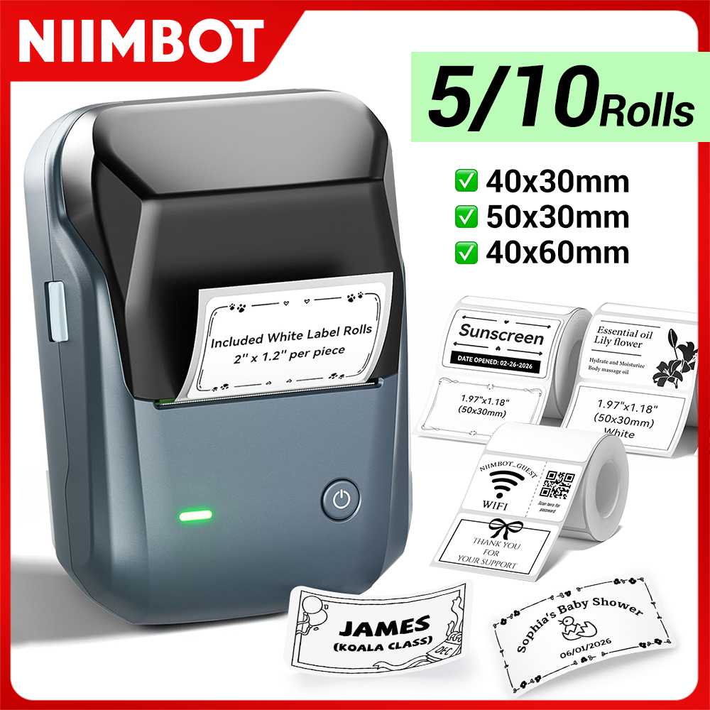 Commercial Printing Labels - Niimbot B1 프린터 열 블루투스 무선
