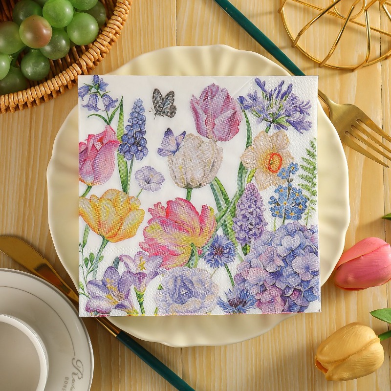 10/20 시트 33cm 2겹 수채화 튤립 히아신스 자 - Commercial Printing Paper 리뷰 및 가격
