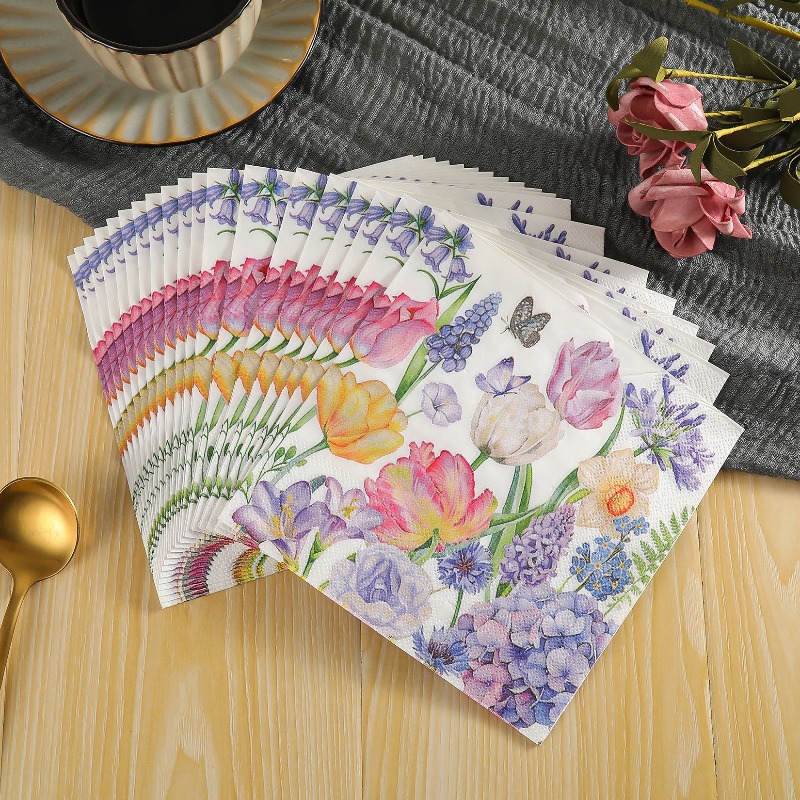 10/20 시트 33cm 2겹 수채화 튤립 히아신스 자 - Commercial Printing Paper 리뷰 및 가격